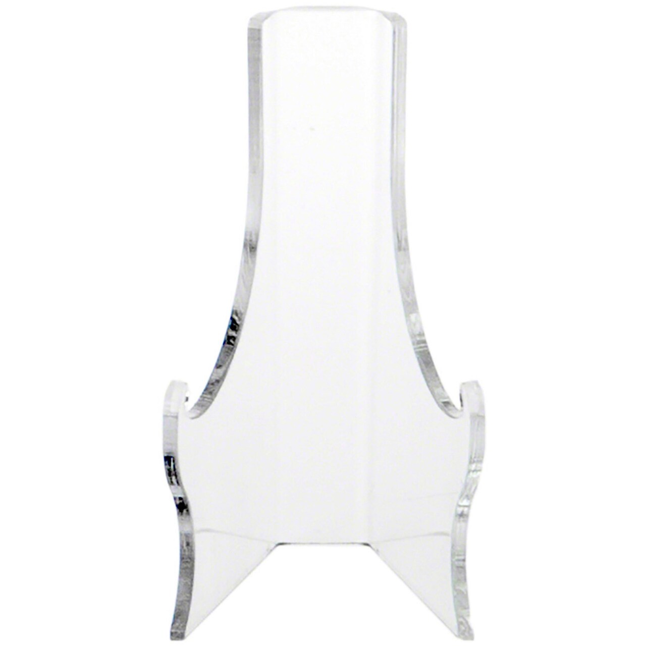 Plymor Clear Acrylic Elevated Flat Back Easel with Deep Support Ledges, 4.25" H x 2.5" W x 2.25" D